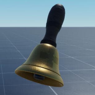 Brass hand bell prop render