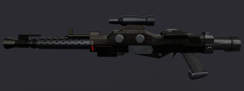 Sci-fi rifle asset render