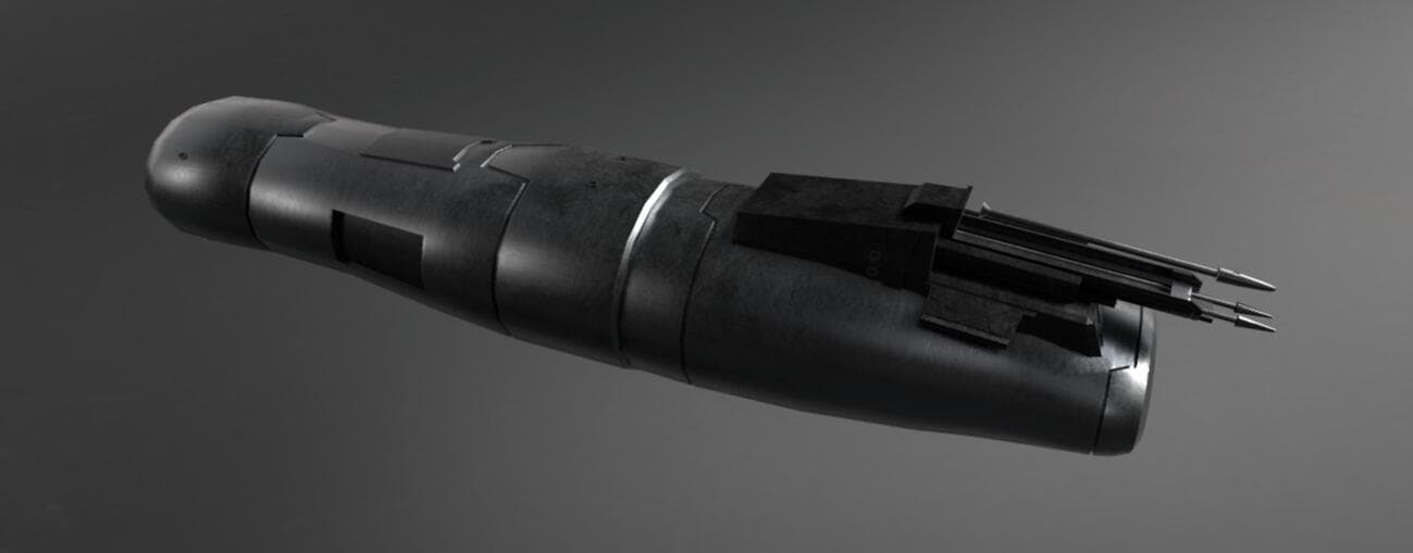Hard-surface turret barrel asset render